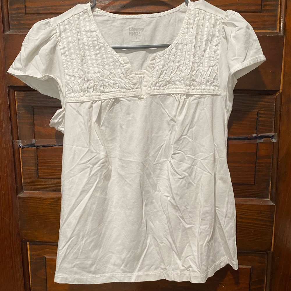 Lands' End Women's Cream Blouse